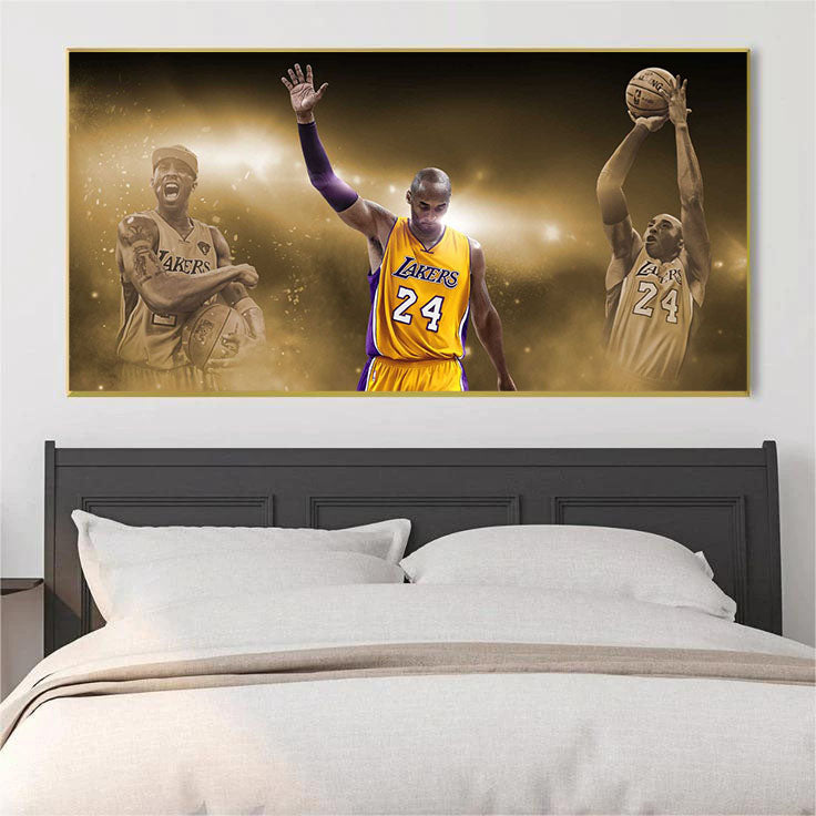 Kobe Bryant 🐍 No.24 Championship Celebration Wall Art – Basketball Tribute Poster for Living Room & Bedroom Decor