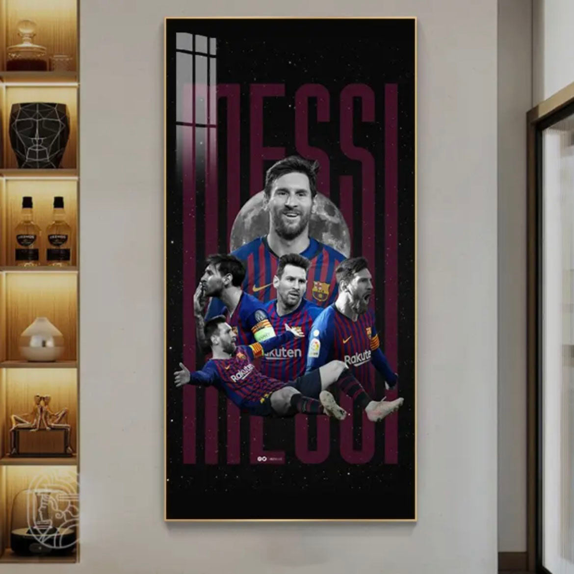 Lionel Messi Barcelona Compilation Poster Wall Art – Football Legend Career Highlights Decor