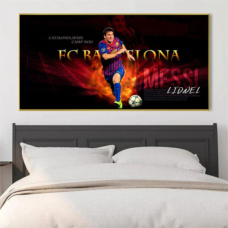 Lionel Messi Ballon d’Or Football Wall Art for Living Room Bedroom Decor