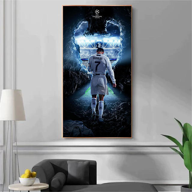 Cristiano Ronaldo CR7 Juventus Football Wall Art Poster Sports Decor for Entryway Hallway Living Room