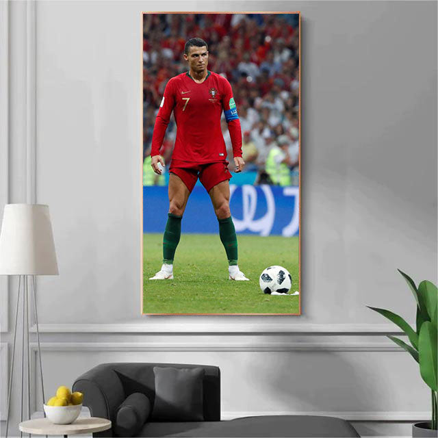 Cristiano Ronaldo Portugal National Team Football Wall Art Poster Sports Decor for Entryway Living Room Bedroom and Sports Shop