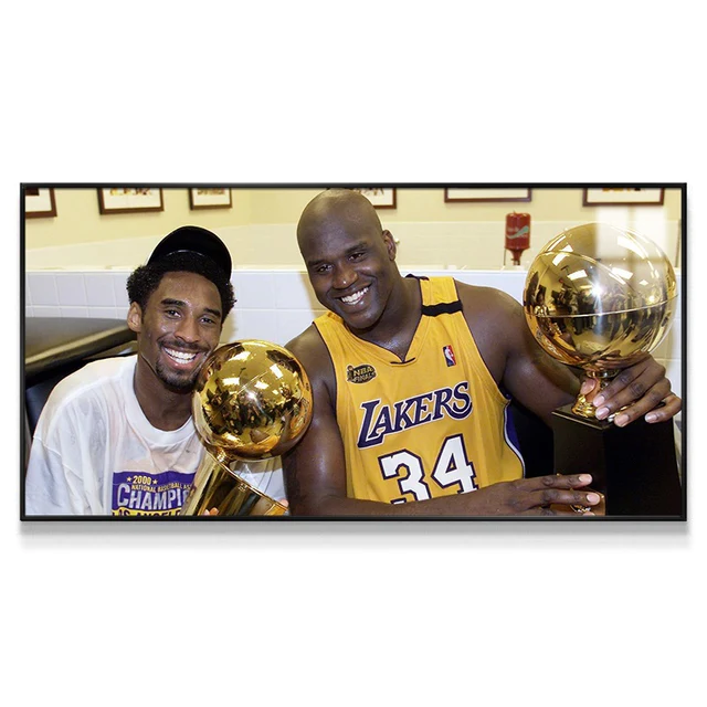 Kobe Bryant & Shaquille O’Neal Wall Art – Championship Celebration Poster for Basketball Fans