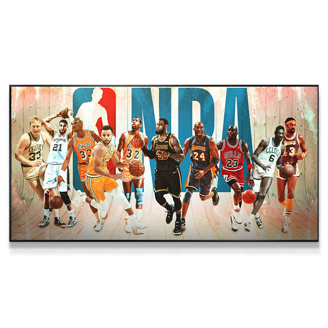 NBA Legends Wall Art – All-Time All-Stars Tribute Poster for Basketball Fans