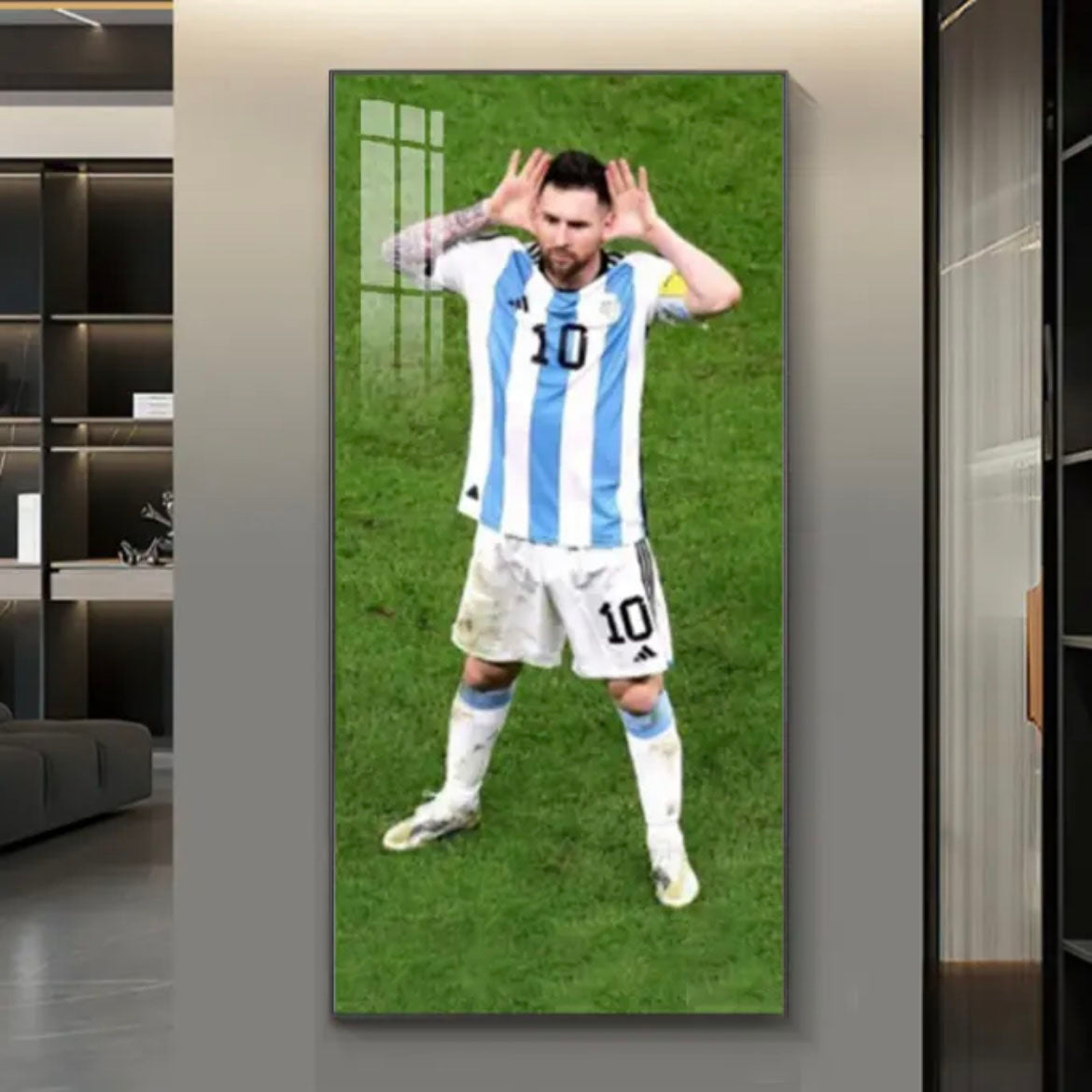 Lionel Messi GOAT Poster Wall Art – Argentina Football Legend Decor for Living Room & Bedroom