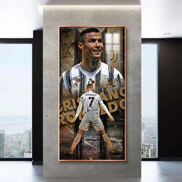 Cristiano Ronaldo CR7 Juventus Football Wall Art Poster Sports Decor for Entryway Hallway Living Room