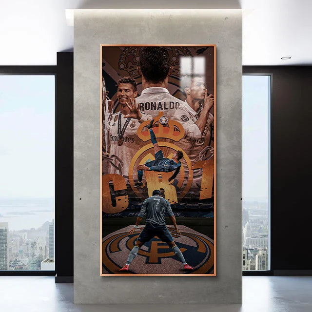 Cristiano Ronaldo CR7 Real Madrid Football Wall Art Poster Sports Decor for Entryway Hallway Living Room Background Wall
