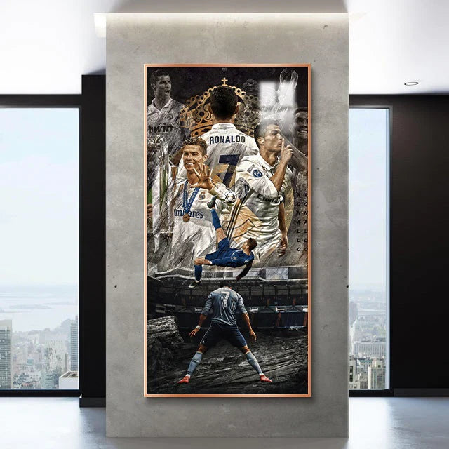 Cristiano Ronaldo CR7 Real Madrid Football Wall Art Poster Sports Decor for Entryway Hallway Living Room Background Wall