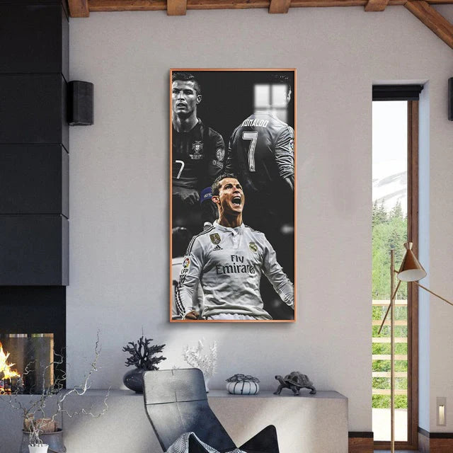 Cristiano Ronaldo CR7 Real Madrid Football Wall Art Poster Sports Decor for Entryway Hallway Living Room Background Wall