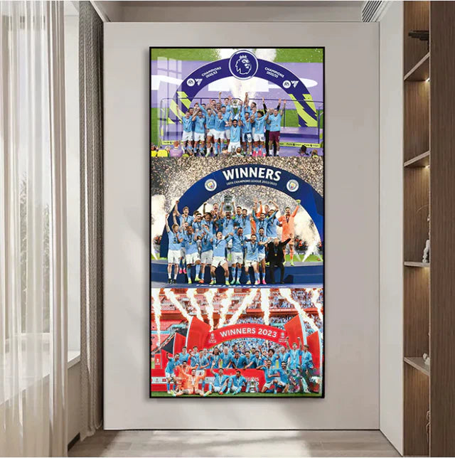 MANCHESTER CITY 3 CROWN COLLECTION WALL ART