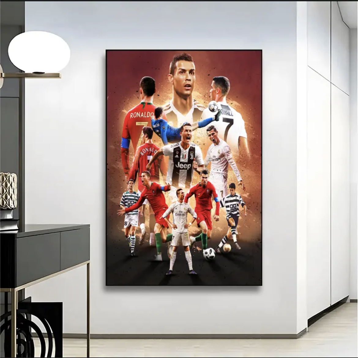 Cristiano Ronaldo CR7 Football Memories Wall Art Poster GOAT Tribute Legendary Career Fan Decor