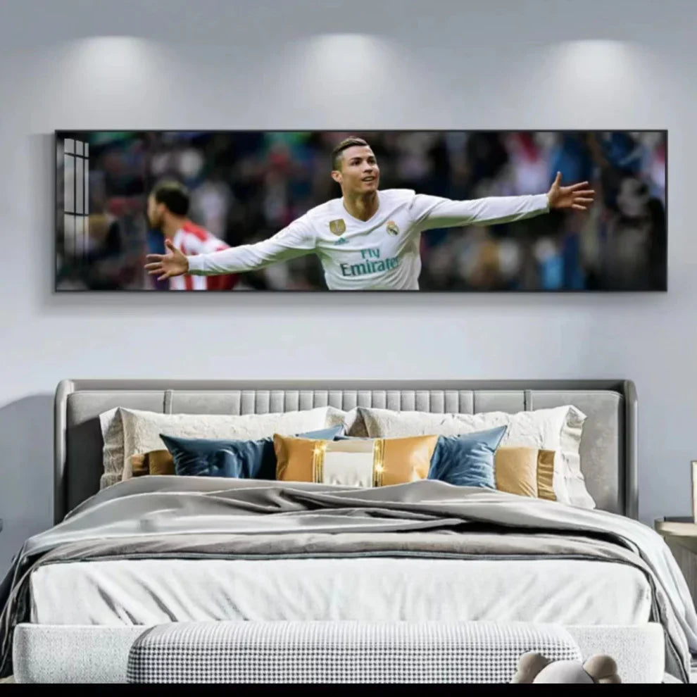 Cristiano Ronaldo Career Tribute Football Wall Art - Portugal & Real Madrid Legend Landscape Print Home Decor