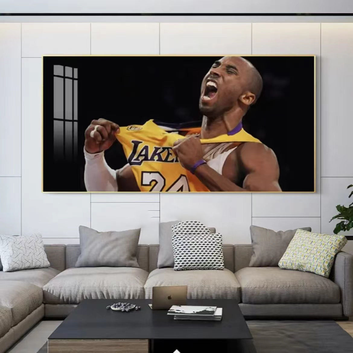 Kobe Bryant 🐍 No.24 Championship Tribute Poster – Iconic Celebration Moment Wall Art