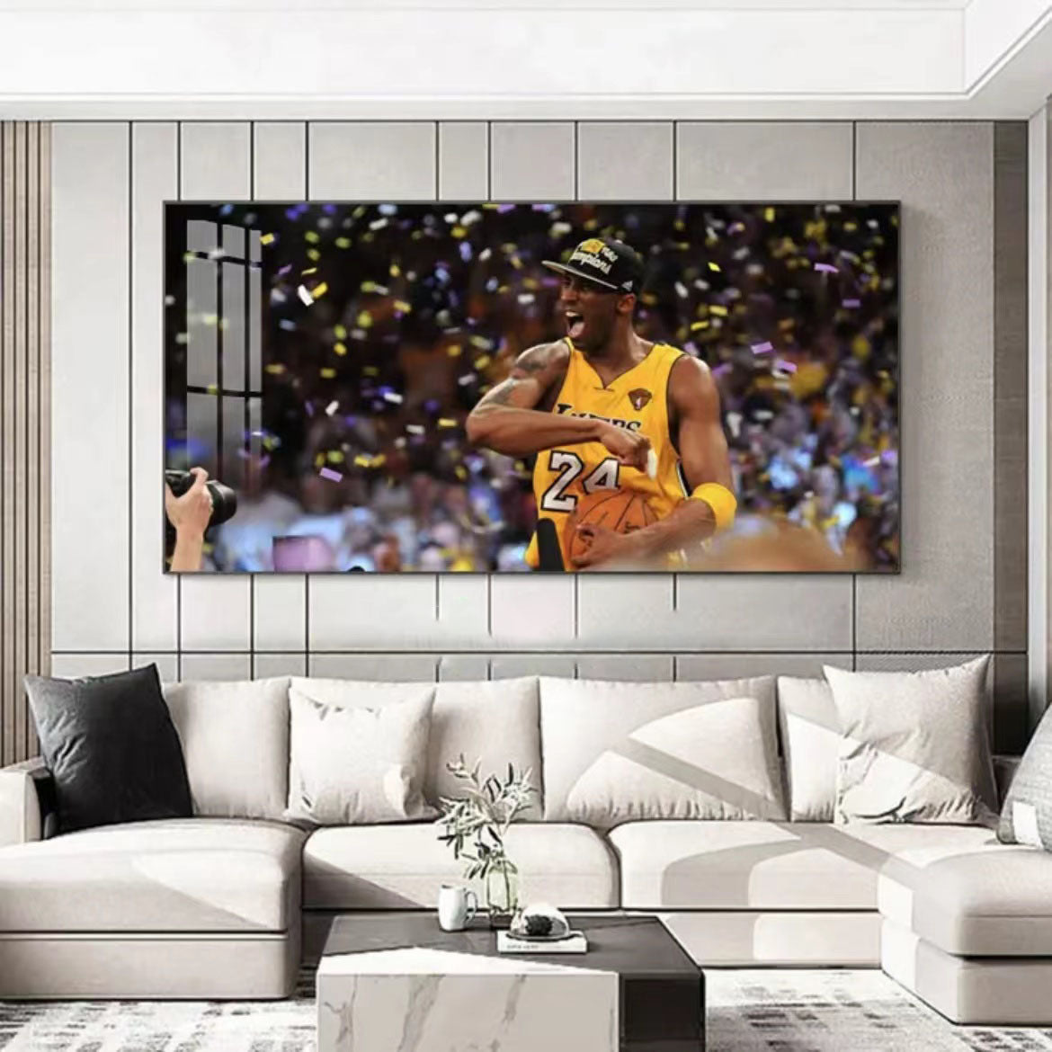Kobe Bryant 🐍 No.24 Championship Tribute Poster – Iconic Celebration Moment Wall Art