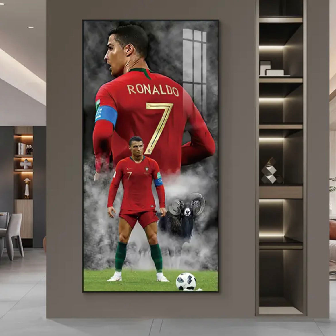Cristiano Ronaldo Portugal National Team Football Wall Art Poster Sports Decor for Entryway Living Room Bedroom and Sports Shop