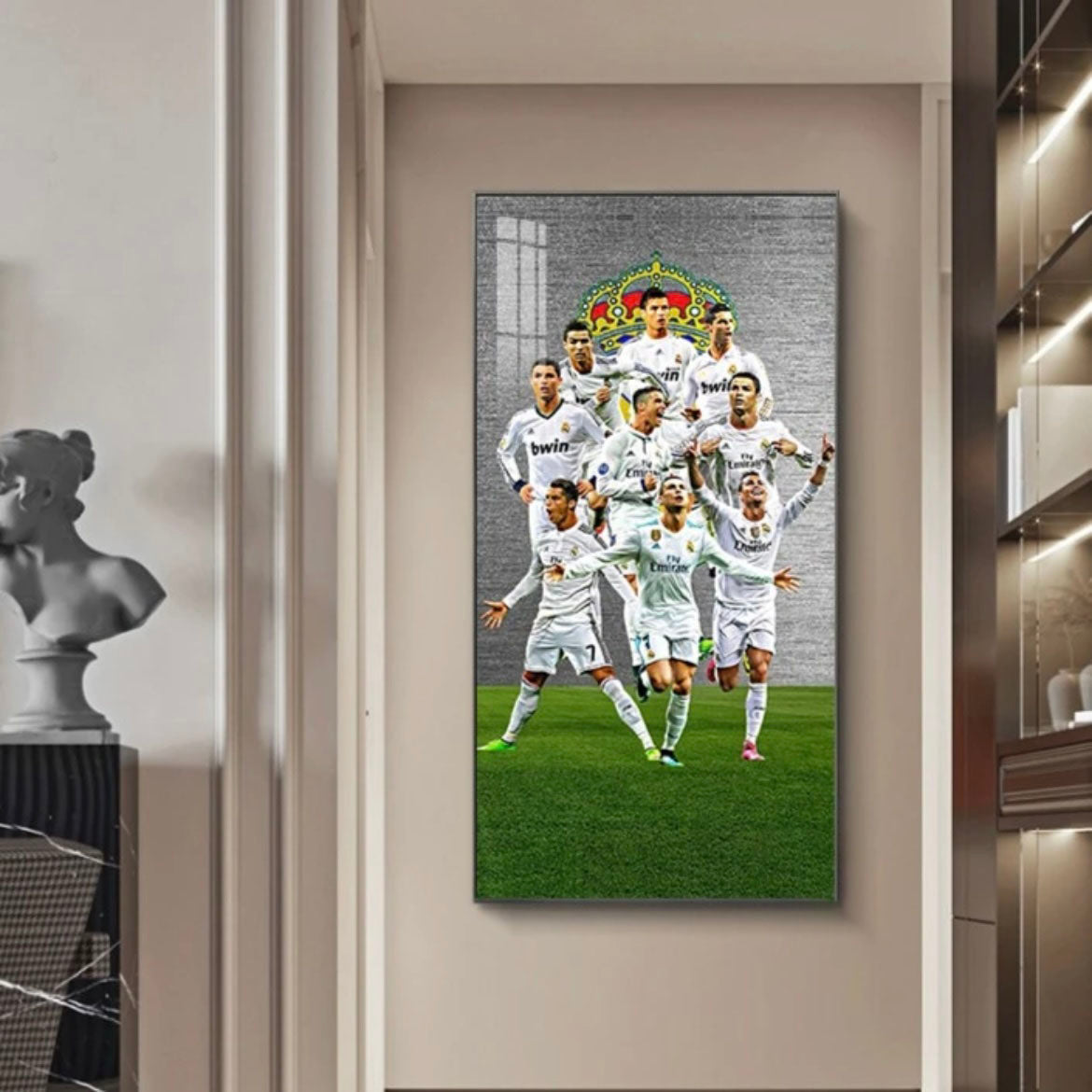 Cristiano Ronaldo CR7 Real Madrid Football Wall Art Poster Sports Decor for Entryway Hallway Living Room Background Wall