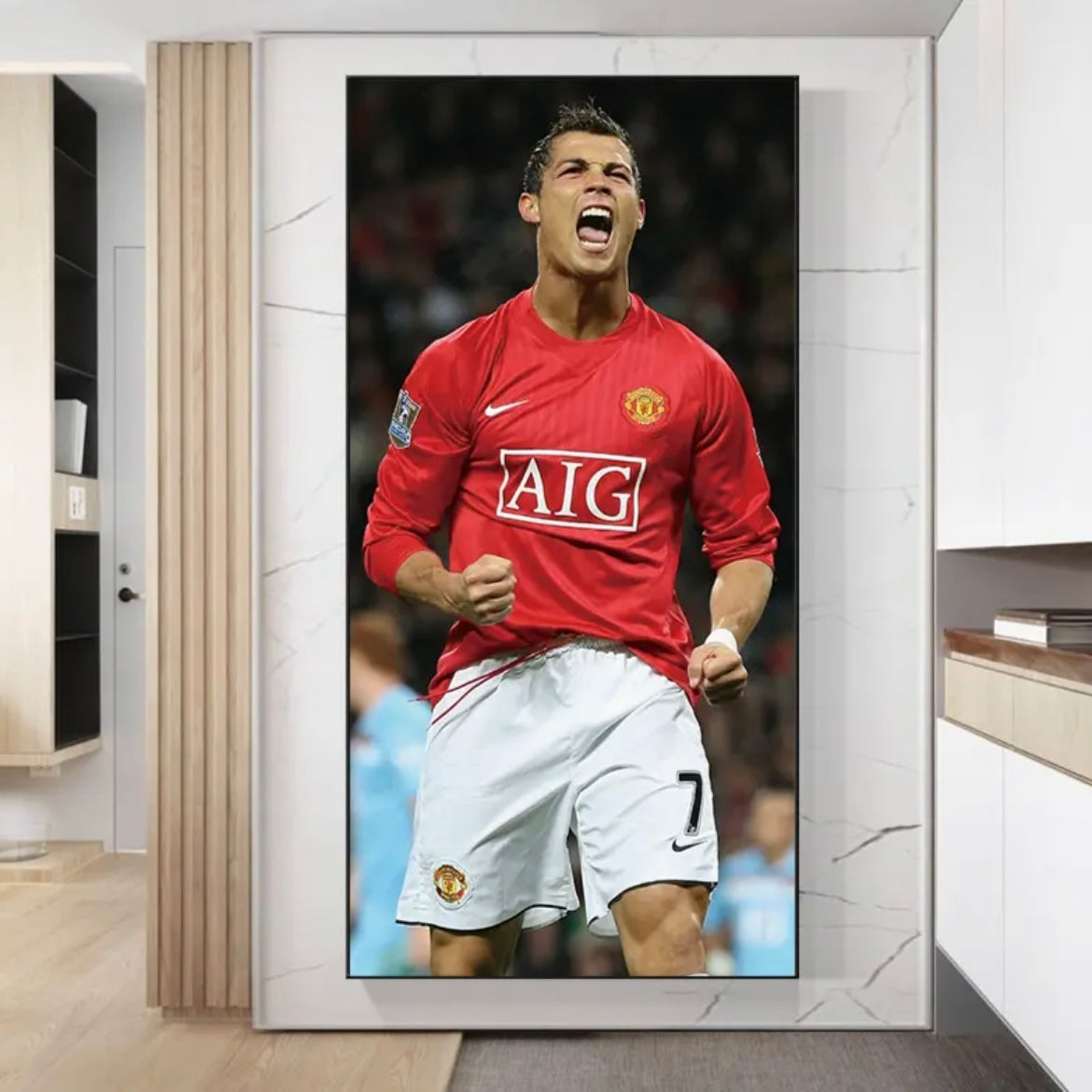 Cristiano Ronaldo CR7 Manchester United Football Wall Art Poster Sports Decor for Entryway Hallway Living Room