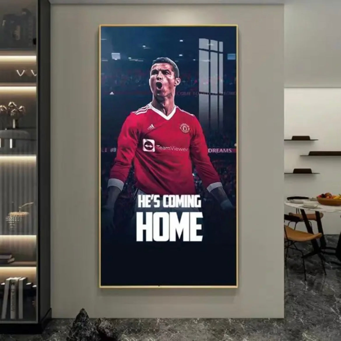 Cristiano Ronaldo CR7 Manchester United Football Wall Art Poster Sports Decor for Entryway Hallway Living Room