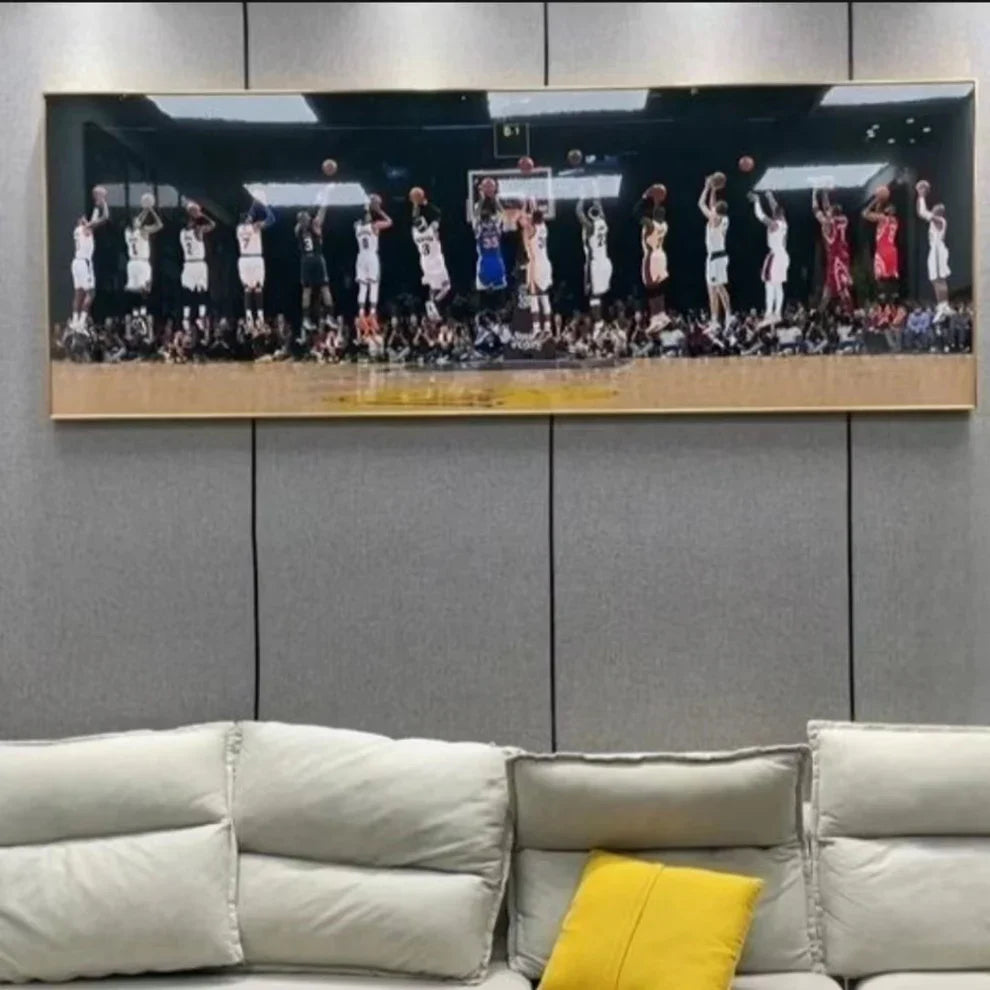 【Basketball All-Star Shooting】WallArt – 16 Legendary Players Poster for Home Decor