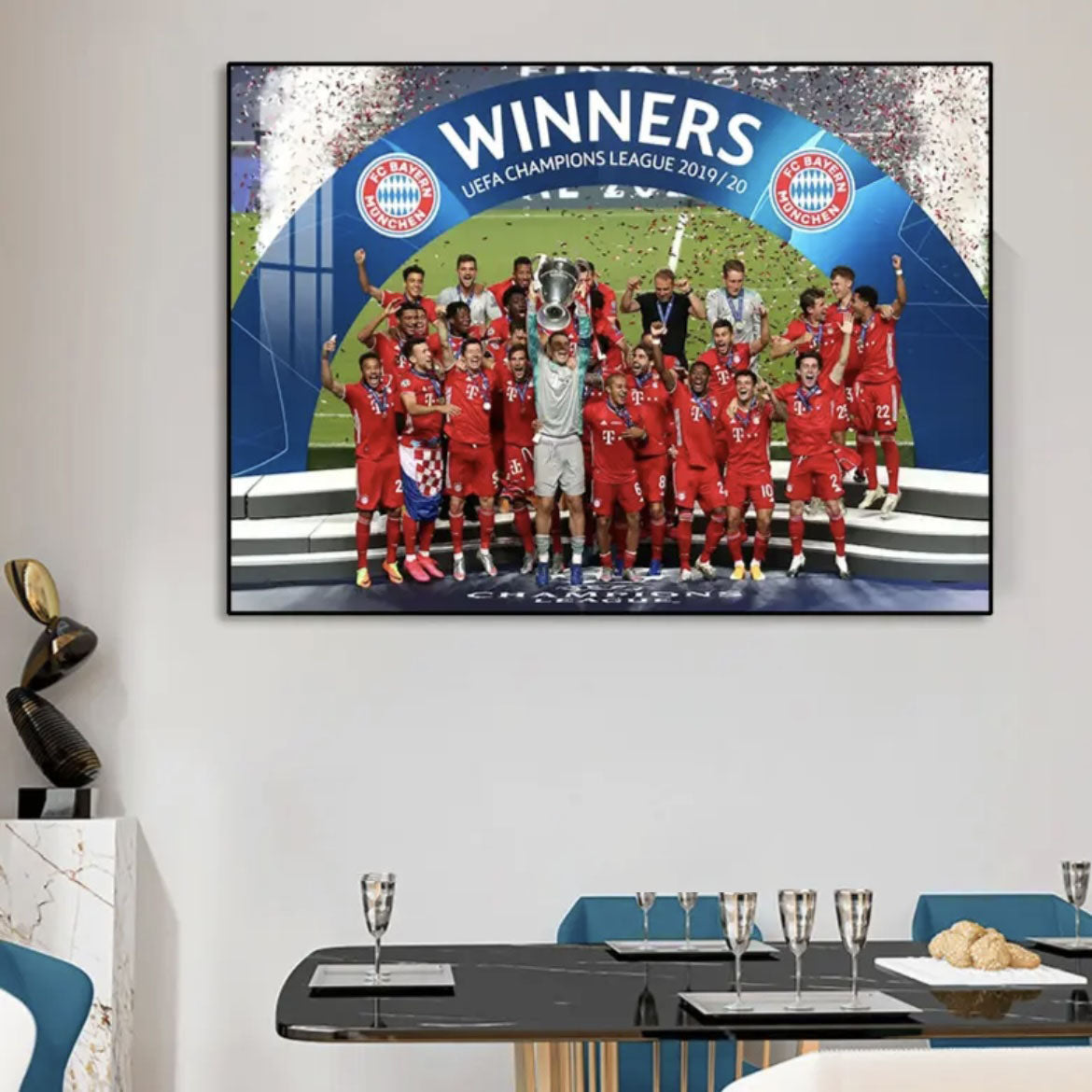 UEFA WALL ART - Crystal Porcelain Painting - Aluminum Frame