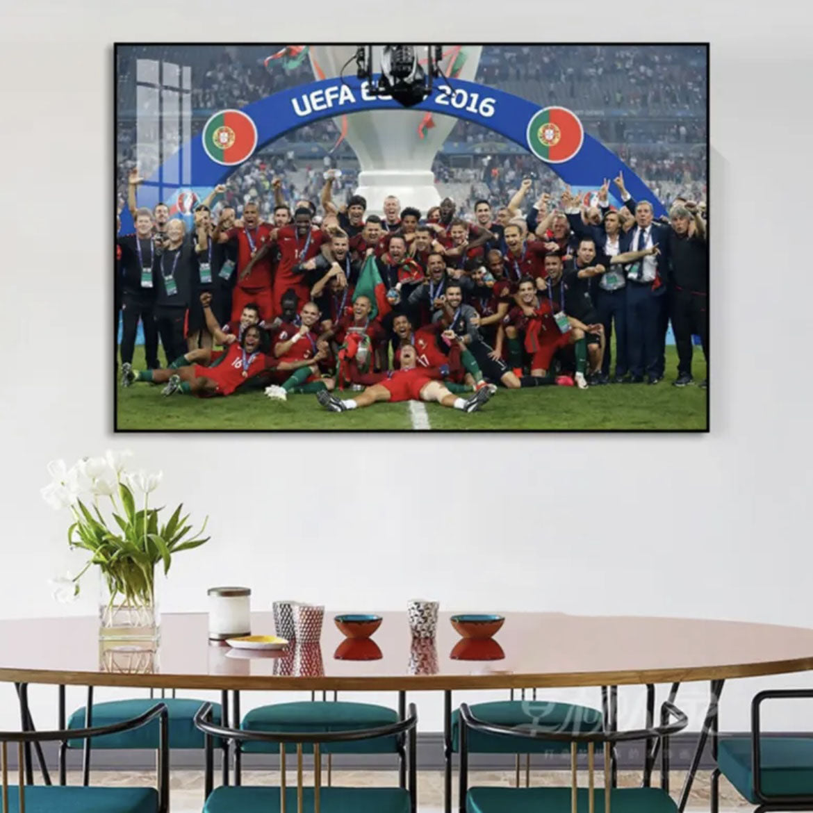 UEFA WALL ART - Crystal Porcelain Painting - Aluminum Frame