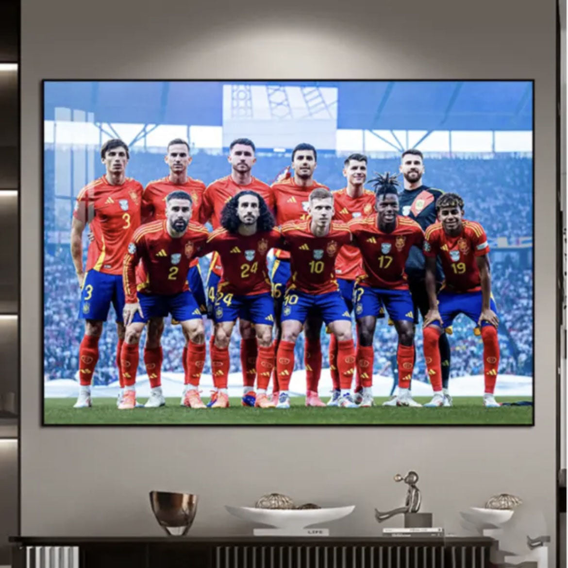 2024 Spain Euro Championships WALL ART - Crystal Porcelain Painting - Aluminum Frame