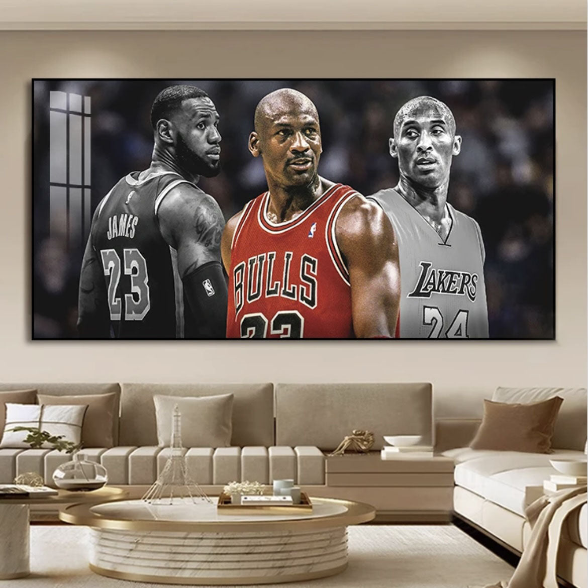 Michael Jordan 🐐 × Kobe Bryant 🐍 × LeBron James 👑 Wall Art – Basketball Legends Tribute Poster