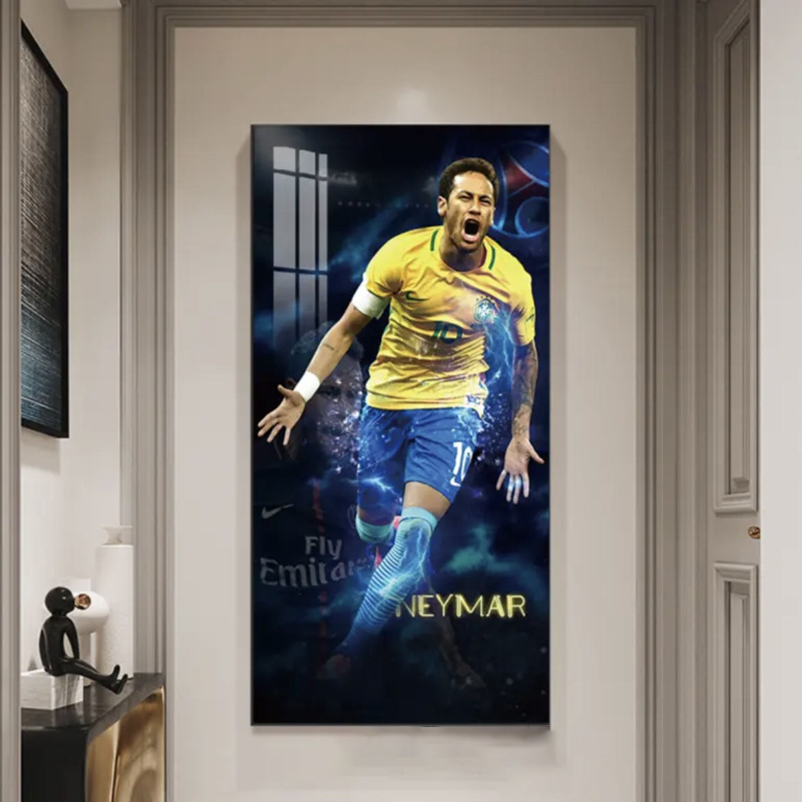 Neymar Jr. Vertical 1:2 WallArt - Crystal Porcelain Painting - Aluminum Frame