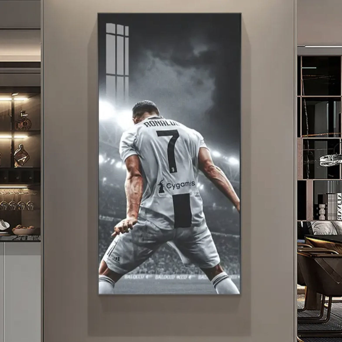 Cristiano Ronaldo SIUU Celebration Football Wall Art Poster Sports Decor for Living Room Bedroom Entryway