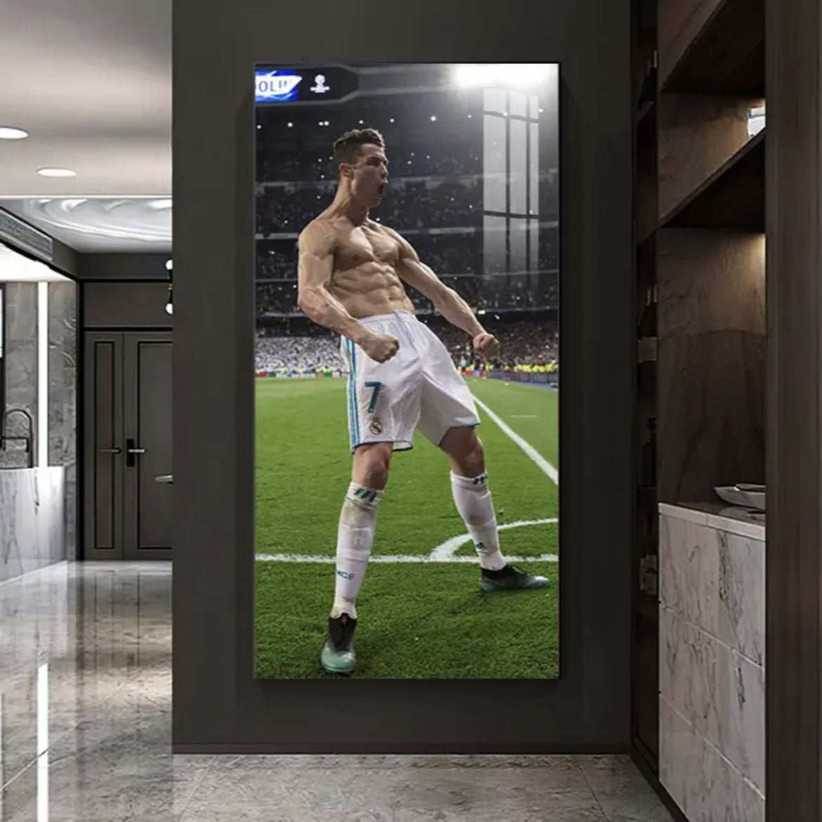 Cristiano Ronaldo SIUU Celebration Football Wall Art Poster Sports Decor for Living Room Bedroom Entryway