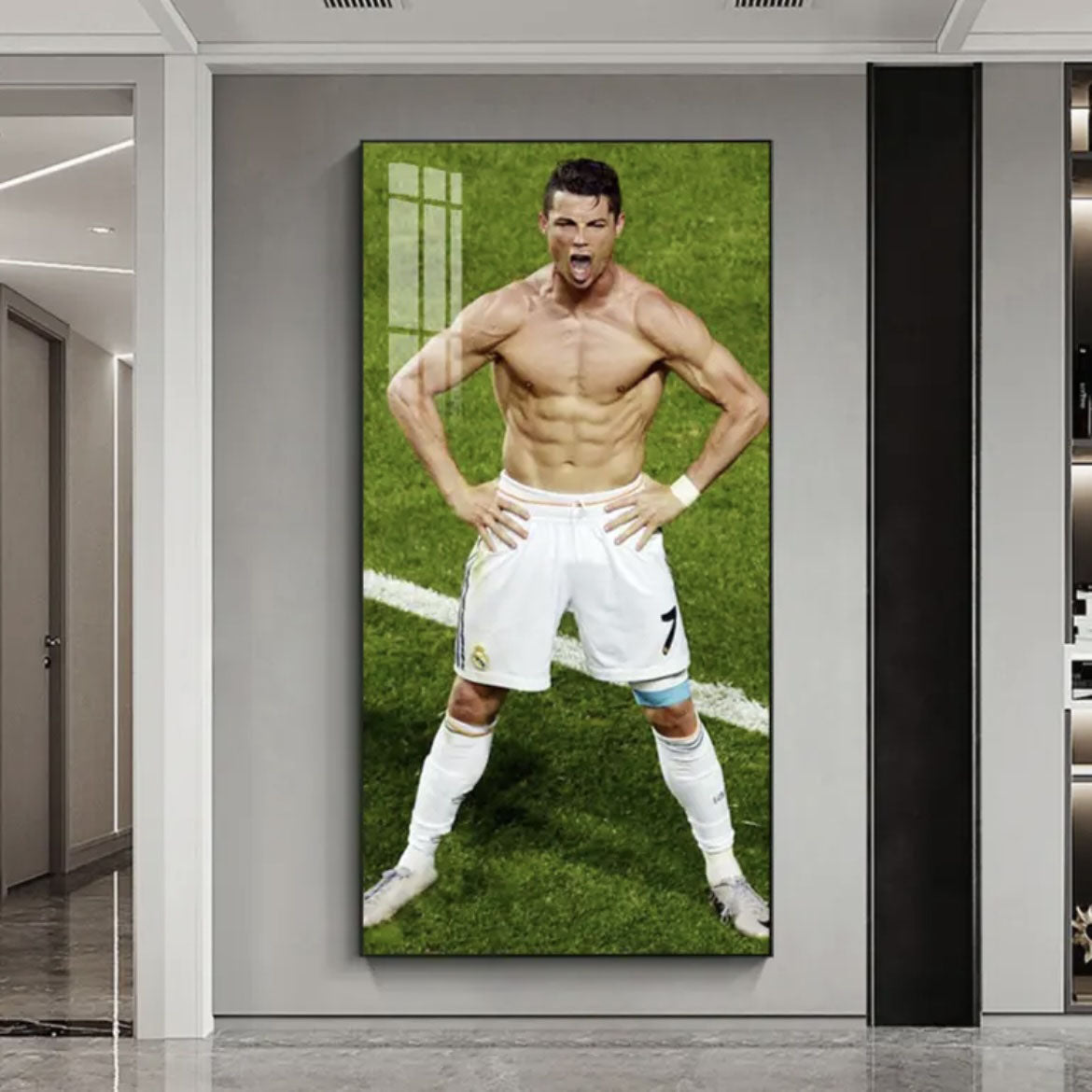 Cristiano Ronaldo SIUU Celebration Football Wall Art Poster Sports Decor for Living Room Bedroom Entryway