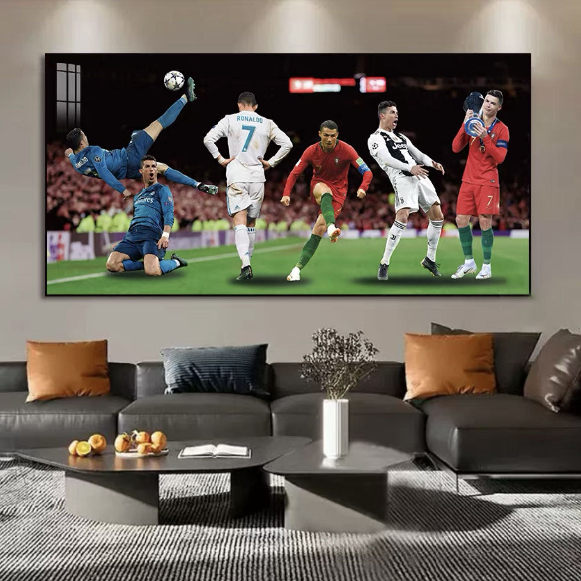Cristiano Ronaldo SIUU Celebration Football Wall Art Legendary Goal Moment Home Decor