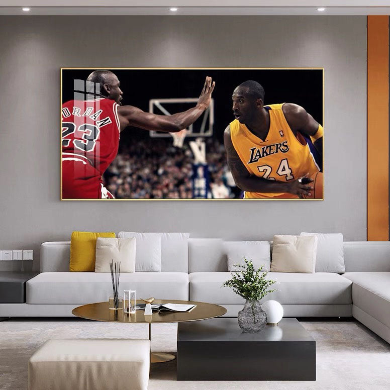 Michael Jordan × Kobe Bryant Wall Art – Basketball Legends Tribute Poster | Iconic Moments Collection