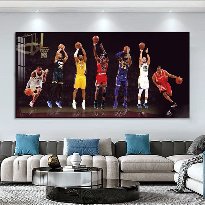 Michael Jordan Wall Art – All-Time Scoring King & Four Great Shooting Guards Tribute Poster