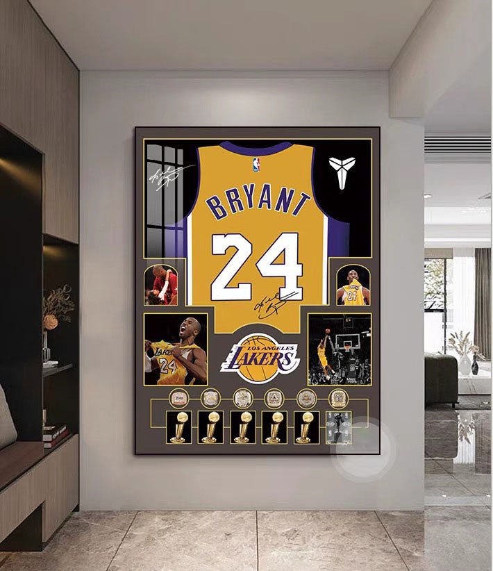 Kobe Bryant 🐍 Graphic Jersey Wall Art – Basketball Tribute Poster for Home Decor
