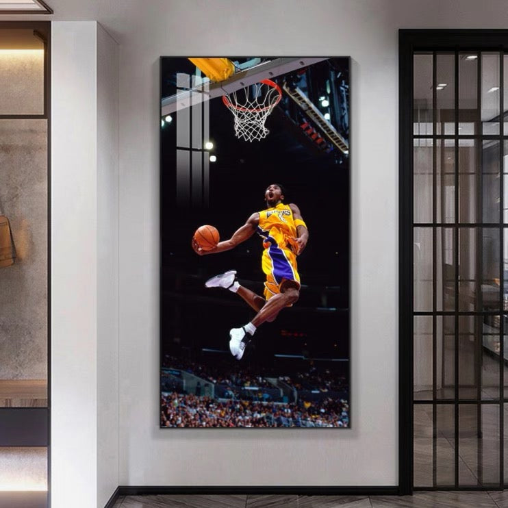 Kobe Bryant 🐍 Black Mamba Wall Art – No.8 & No.24 Tribute Poster with Iconic Basketball Moments