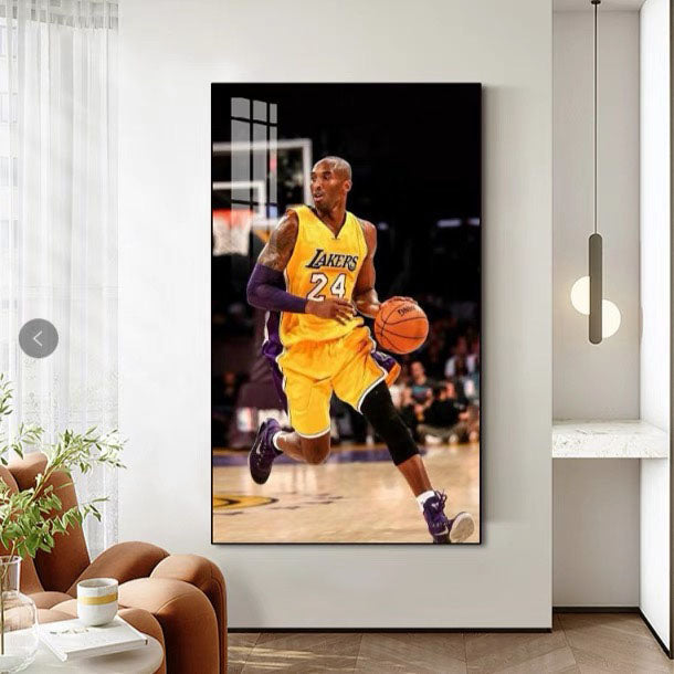 Kobe Bryant 🐍 Black Mamba Wall Art – No.8 & No.24 Tribute Poster with Iconic Basketball Moments