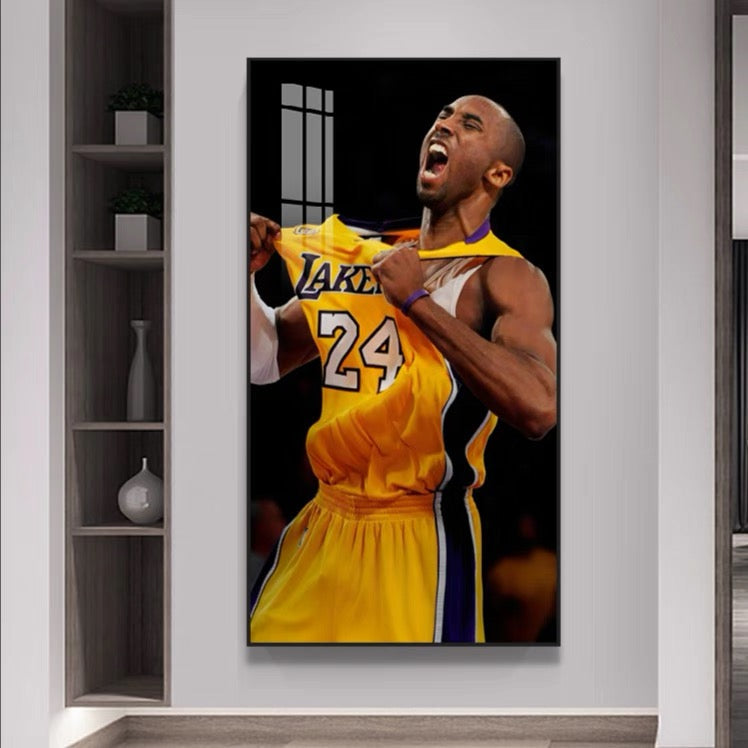 Kobe Bryant 🐍 Black Mamba Wall Art – No.8 & No.24 Tribute Poster with Iconic Basketball Moments