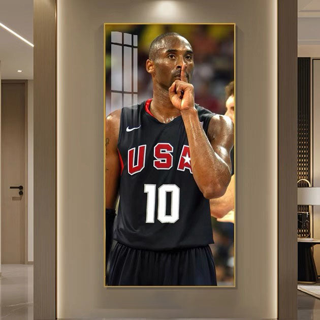 Kobe Bryant 🐍 Black Mamba Wall Art – No.8 & No.24 Tribute Poster with Iconic Basketball Moments