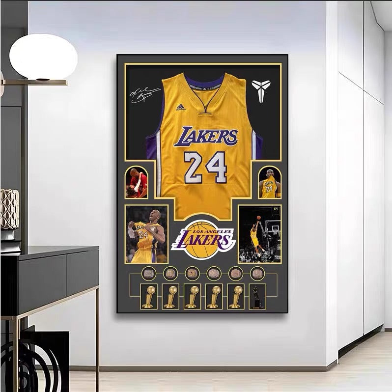 NBA Players Graphic Jersey Wall Art – Basketball Tribute Poster for Living Room & Bedroom Decor