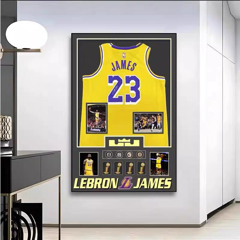 NBA Players Graphic Jersey Wall Art – Basketball Tribute Poster for Living Room & Bedroom Decor