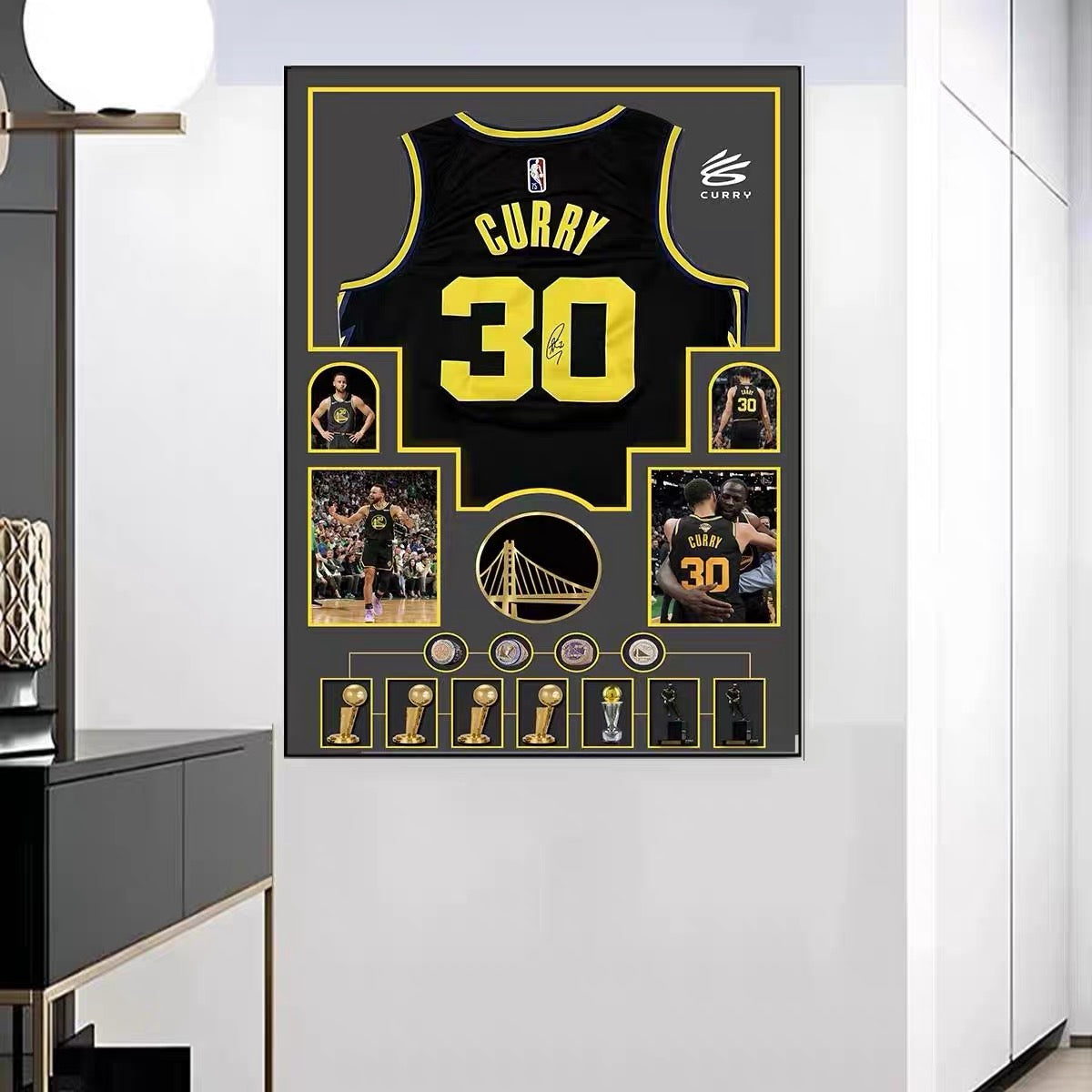 NBA Players Graphic Jersey Wall Art – Basketball Tribute Poster for Living Room & Bedroom Decor