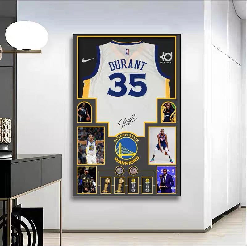 NBA Players Graphic Jersey Wall Art – Basketball Tribute Poster for Living Room & Bedroom Decor