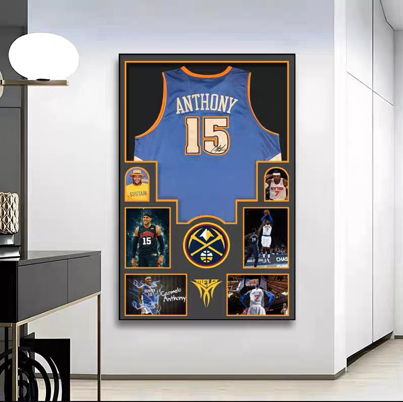 NBA Players Graphic Jersey Wall Art – Basketball Tribute Poster for Living Room & Bedroom Decor