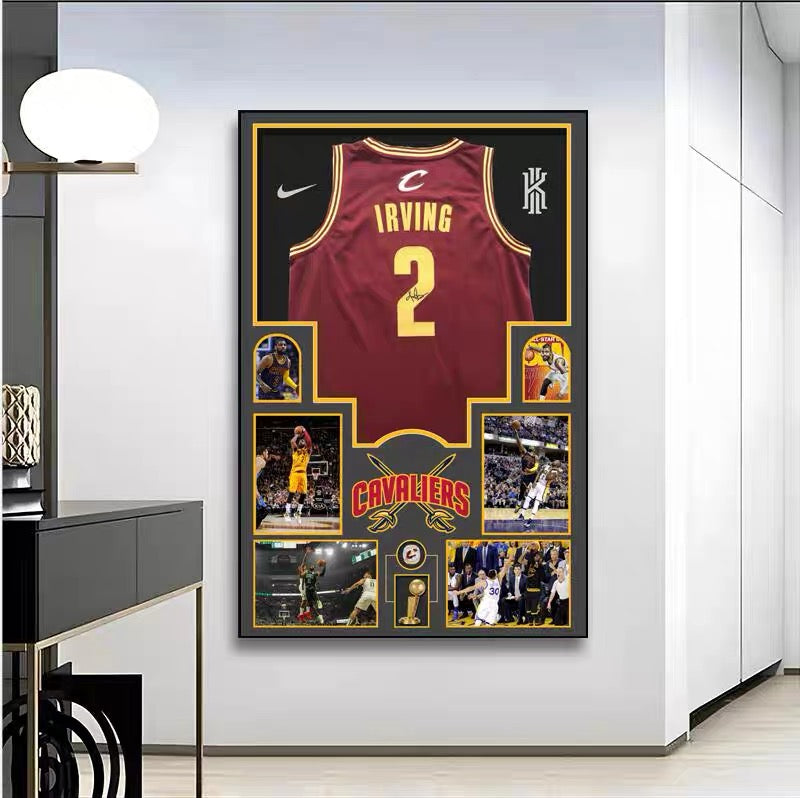 NBA Players Graphic Jersey Wall Art – Basketball Tribute Poster for Living Room & Bedroom Decor