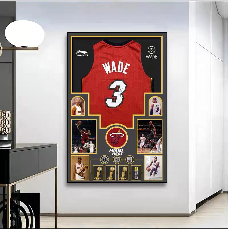 NBA Players Graphic Jersey Wall Art – Basketball Tribute Poster for Living Room & Bedroom Decor