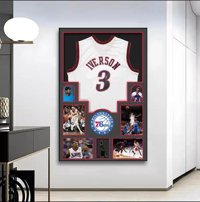 NBA Players Graphic Jersey Wall Art – Basketball Tribute Poster for Living Room & Bedroom Decor