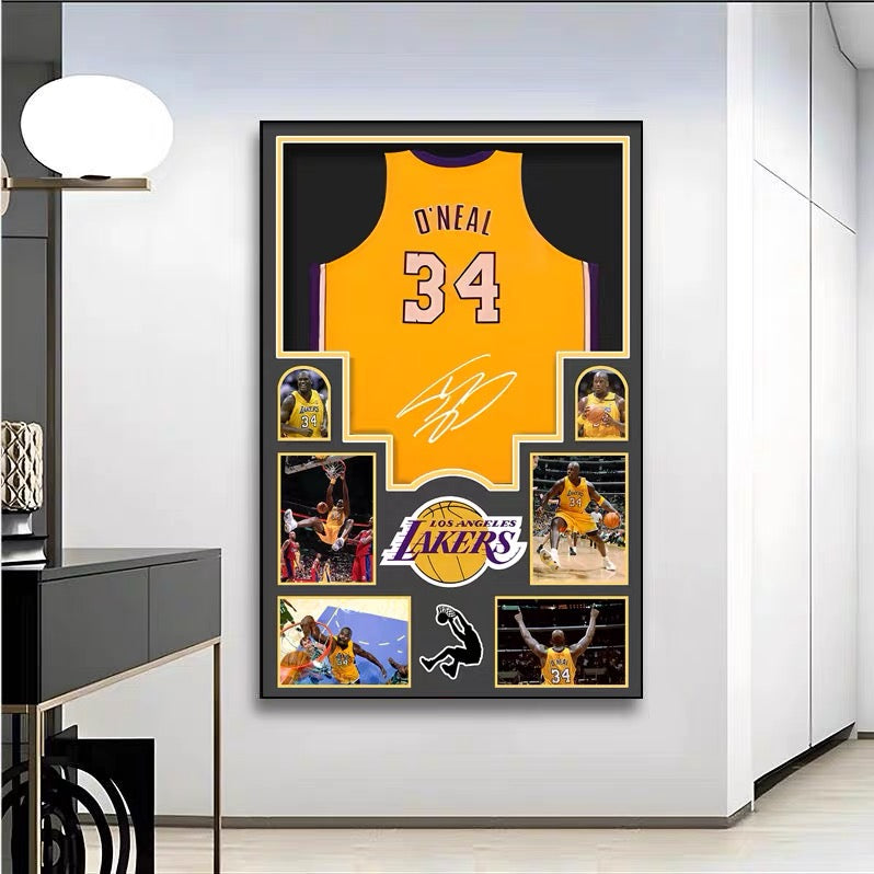 NBA Players Graphic Jersey Wall Art – Basketball Tribute Poster for Living Room & Bedroom Decor