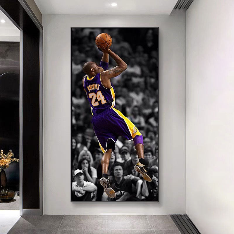 Kobe Bryant 🐍 Black Mamba Wall Art – No.8 & No.24 Tribute Poster with Iconic Basketball Moments