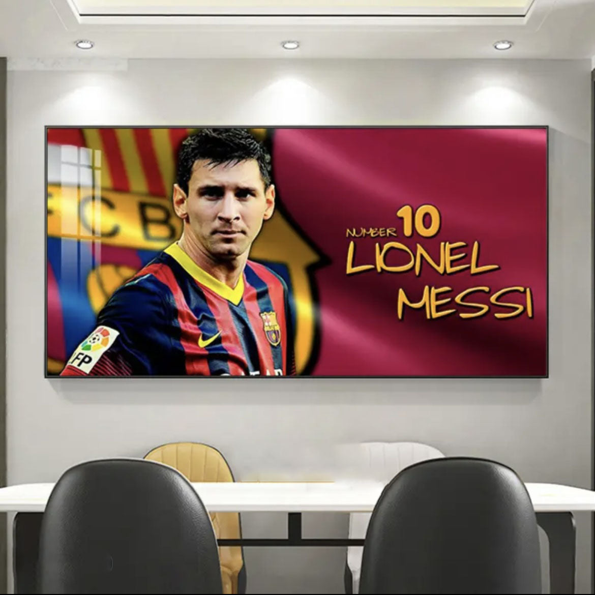 Lionel Messi Barcelona Jersey Celebration Football Wall Art Living Room Bedroom Sports Club Decor