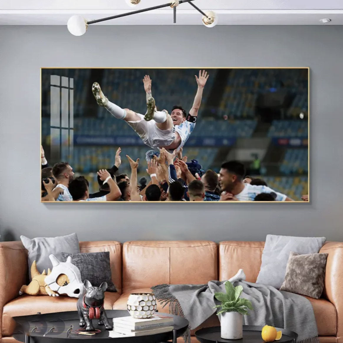 Lionel Messi Barcelona Jersey Celebration Football Wall Art Living Room Bedroom Sports Club Decor